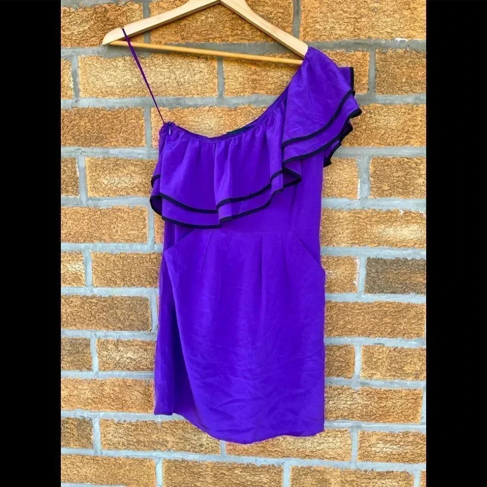 Yumi Kim Lanie Silk Ruffle One Shoulder xs